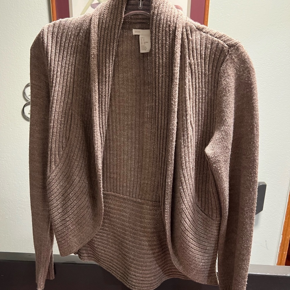 H&M Chocolate Ribbed Cardigan
